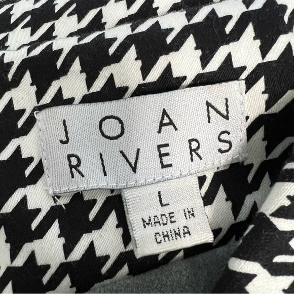 Black & White Size Large Houndstooth Jacket By Joan Rivers Elastic Waist Dainty - Picture 2 of 10